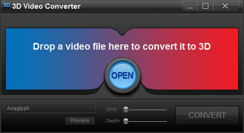 3d video converter program screenshot