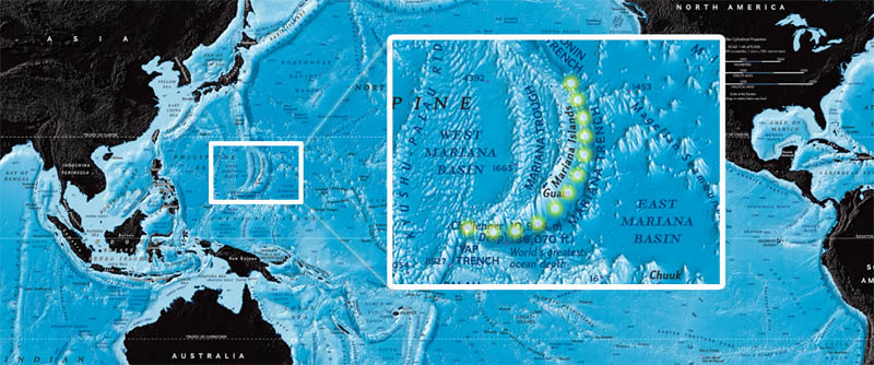 The Mariana Trench map