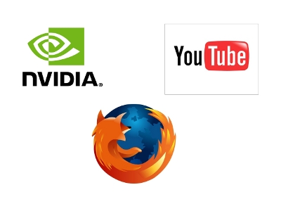 logos of NVIDIA, youtube and firefox