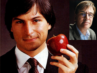 Young Steve Jobs with apple