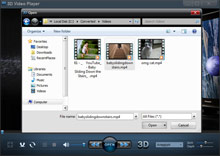 Choose the video file you'd like to watch in 3D
